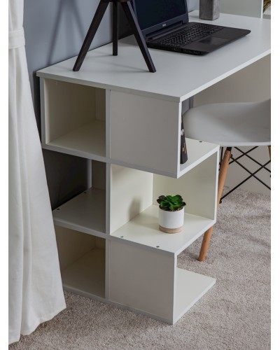 Yazı masası Letta White, 75х50х110 sm, LDSP, ağ