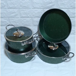 Qazan dəsti Mehtap SHA-00004378, qranit, yaşıl, 20/24/26 sm