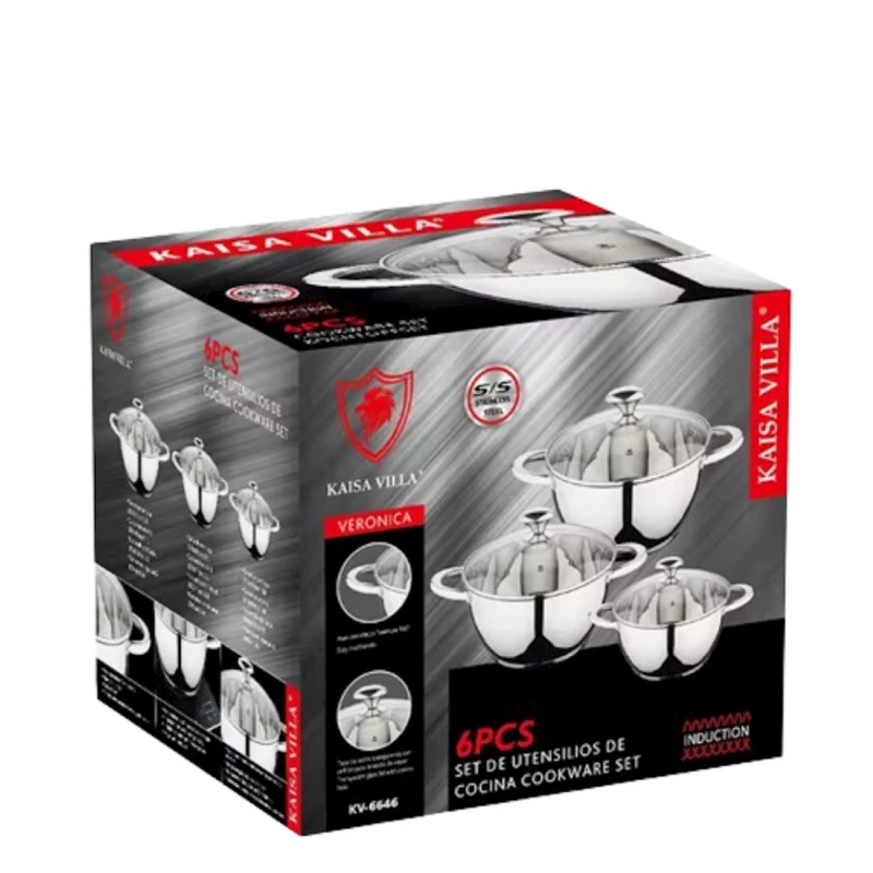 Набор кастрюль Kaisa Villa KV-6646, нержавеющая сталь, 6 предметов Набор кастрюль Kaisa Villa KV-6646, нержавеющая сталь, 6 предметов