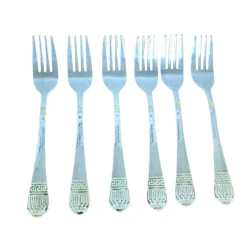 Nahar çəngəli dəsti K101B, 6 parça, 20 sm, gümüşü Nahar çəngəli dəsti K101B, 6 parça, 20 sm, gümüşü