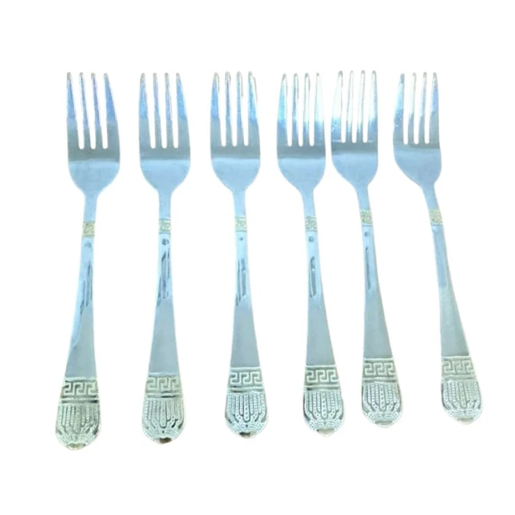 Nahar çəngəli dəsti K101B, 6 parça, 20 sm, gümüşü