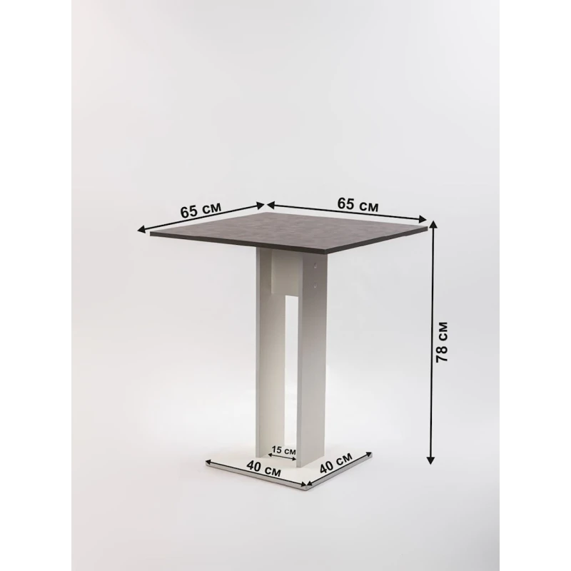 Стол Letta ЛДСП, серый, 78х65х65 см Стол Letta ЛДСП, серый, 78х65х65 см