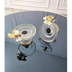 Limon qabı nh_8asd44, 12 sm, şəffaf/qızılı