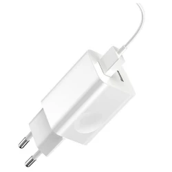 Сетевое зарядное устройство Baseus Quick Charge Sit EU Adaptor Type C, Белый