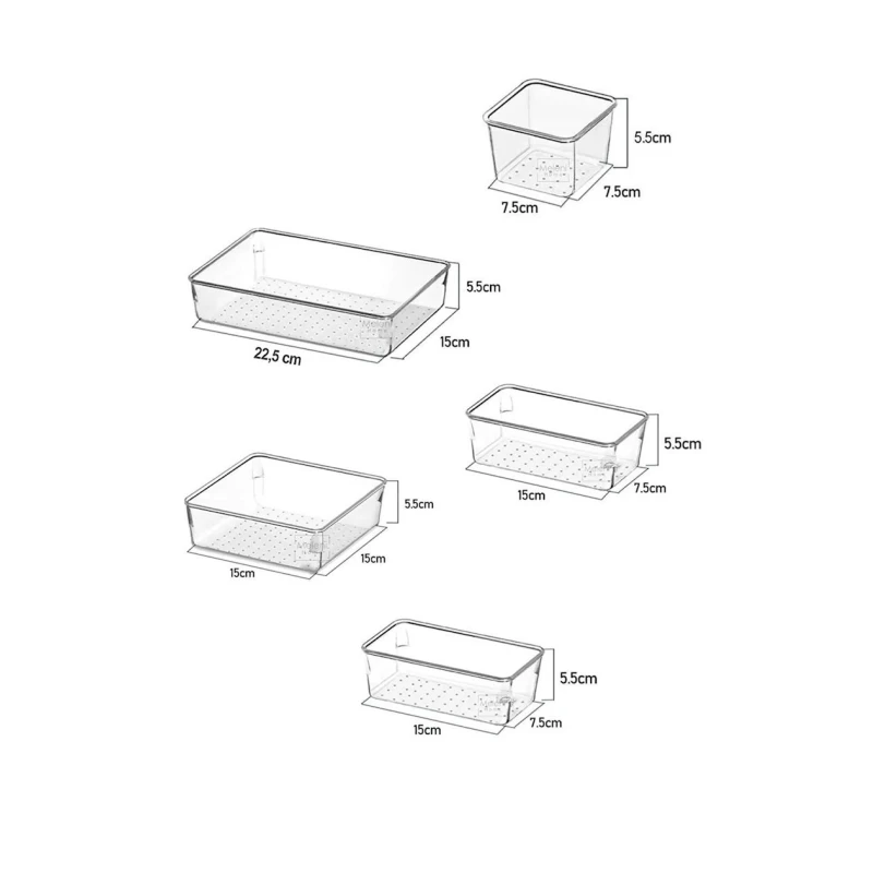 Набор органайзеров Soft Chef SCP5, 5 шт, пластик, прозрачный Набор органайзеров Soft Chef SCP5, 5 шт, пластик, прозрачный