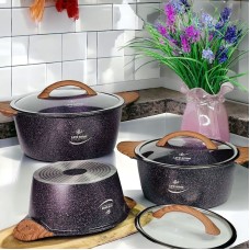 Qazan dəsti Life Smile LF-FY-008, qara, 3 parça
