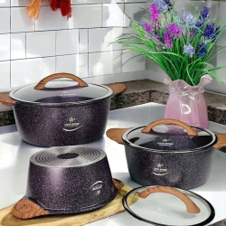 Набор кастрюль Life Smile LF-FY-008, черный, 3 предмета