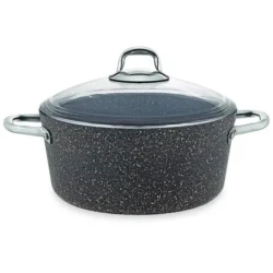 Кастрюля Burner Elis Granitech, гранит, серая, 28x12.5 см