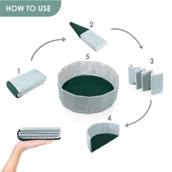 Детский сухой бассейн BabyJem, 83х30 см, 12+ месяцев, зеленый, c шариками 100 шт