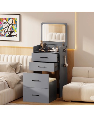 Makiyaj masası Art Mebel 64, laminat, antrasit, 90x50x40 sm