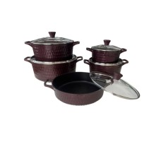 Qab-qacaq dəsti REALCHEF 580/3, qranit, qırmızı, 10 parça - ZGH_00733