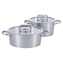 Qazan dəsti Werner Nice 51794, 4 parça, 3.1/4 l, paslanmayan polad/şüşə, qapaq ilə, gümüşü