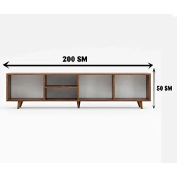 Тумба под ТВ Ev Plus 12116082, ЛДСП, 200x35x50 см