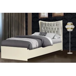 Односпальная кровать Billur, ламинат, кремовая, 200x90x110 см