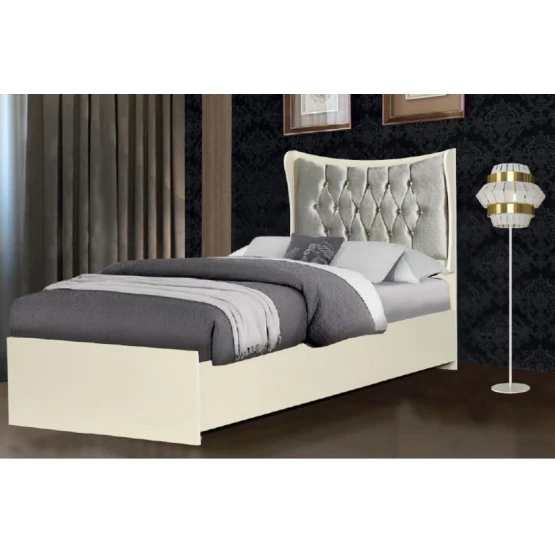 Односпальная кровать Billur, ламинат, кремовая, 200x90x110 см