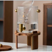 İçkilər üçün dispenser vm080, şüşə/bambuk, qəhvəyi, 24x38 sm, 7 l