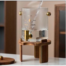 İçkilər üçün dispenser vm080, şüşə/bambuk, qəhvəyi, 24x38 sm, 7 l