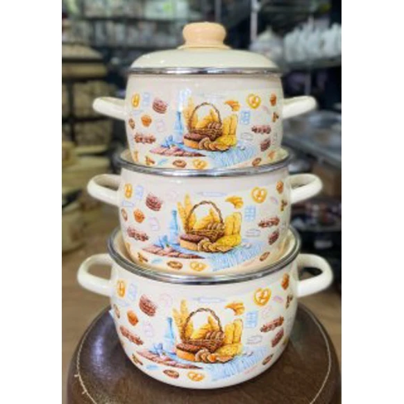 Набор кастрюль Chaynikov SF-829, бежевый, 2/3/4 л