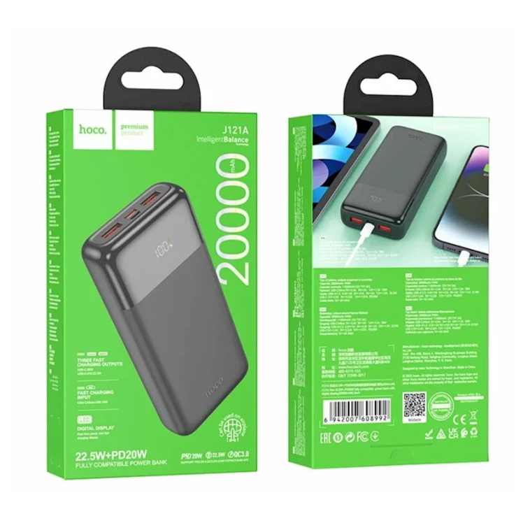 Внешний аккумулятор Hoco J121A 20000 mAh Black