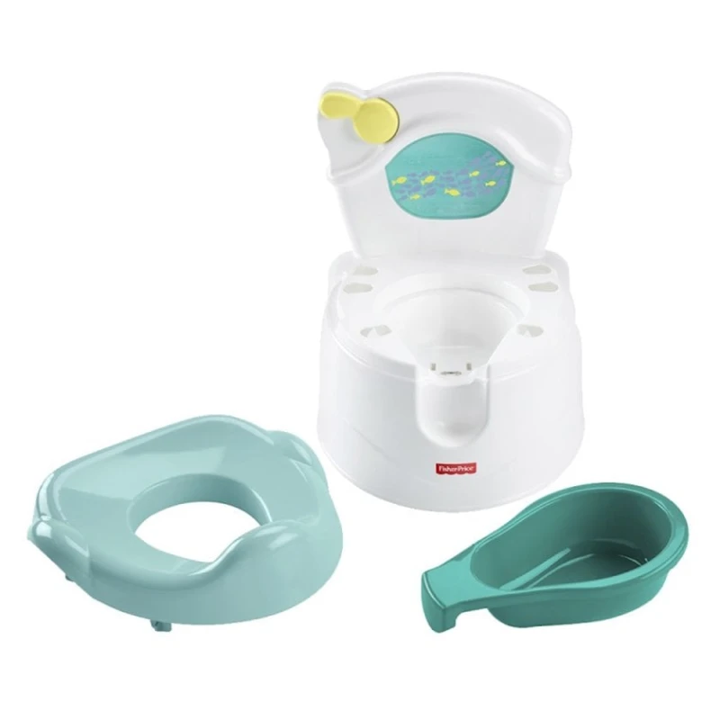 Горшок детский Fisher-Price GWD37 Веселые рыбки, от 1 года, звуковое сопровождение, белый/зеленый