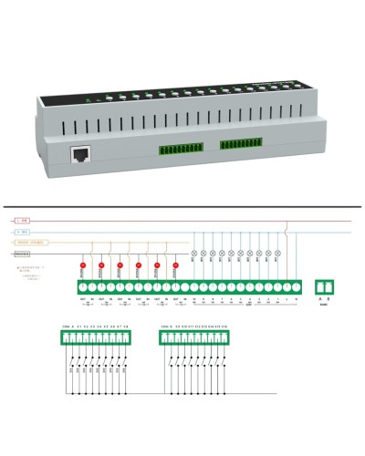 Zigbee rele RSH PN16, 16 kanal