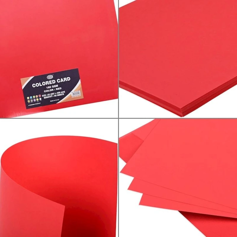 Цветная бумага Fis, красная, А3, 160 г, 50 листов Цветная бумага Fis, красная, А3, 160 г, 50 листов