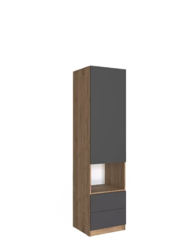 Stellaj 3563_L-M 2PenalRobeGrayVot, 50x49x210 sm, LDSP, boz