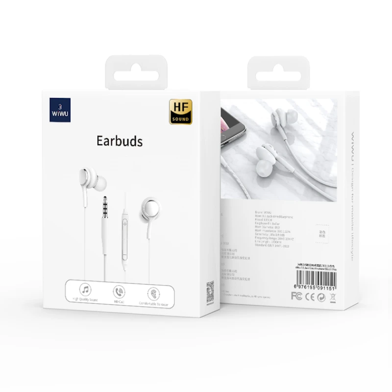 Simli qulaqlıq Wiwu Earbuds 310 Jack Wired 3.5 Connector White Simli qulaqlıq Wiwu Earbuds 310 Jack Wired 3.5 Connector White