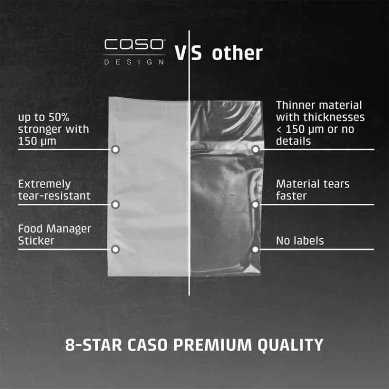 Вакуумный пакет CASO Designe 1201, прозрачный, 50 шт, 16x23 см