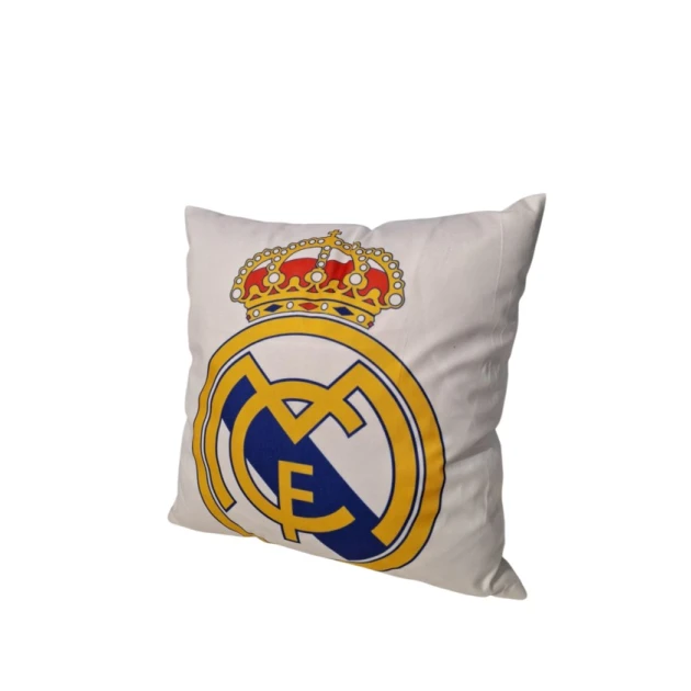 Real Madrid FC loqolu ağ dekorativ yastıq 45x45 sm Real Madrid FC loqolu ağ dekorativ yastıq 45x45 sm