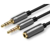 Кабель Ugreen AV140 Mini Jack 3.5mm Female to 2x Mini Jack 3.5mm Male, 20 см Кабель Ugreen AV140 Mini Jack 3.5mm Female to 2x Mini Jack 3.5mm Male, 20 см
