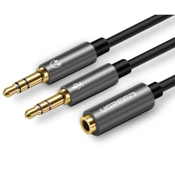 Кабель Ugreen AV140 Mini Jack 3.5mm Female to 2x Mini Jack 3.5mm Male, 20 см Кабель Ugreen AV140 Mini Jack 3.5mm Female to 2x Mini Jack 3.5mm Male, 20 см