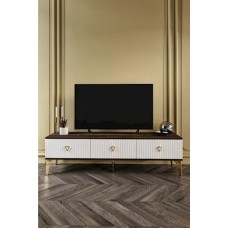 TV üçün tumba 008, 180х55х33 sm, ağ/qızılı