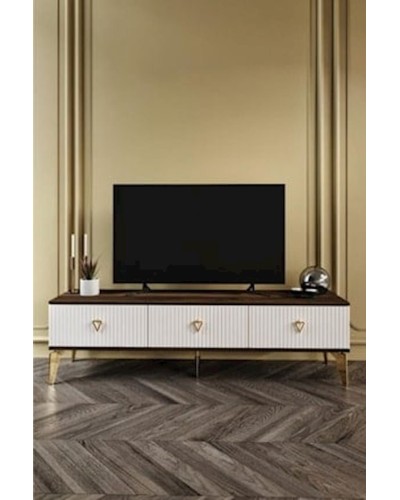 TV üçün tumba 008, 180х55х33 sm, ağ/qızılı