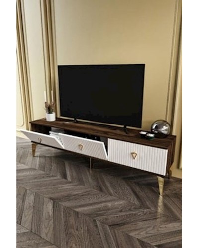 TV üçün tumba 008, 180х55х33 sm, ağ/qızılı