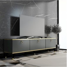 TV üçün tumba 003, 180x55x33 sm, laminat, boz/qızılı