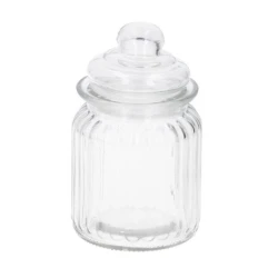 Saxlama üçün banka Tom, şüşə, qapaqla, şəffaf