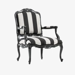 Кресло Efes, высота 99см х длина 75см х ширина 73см, краска МДФ, черно-белый