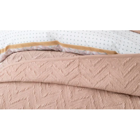 Набор покрывал с наволочками Yataş Curly, покрывало 230х240 см, наволочки 50x70 см 2 шт, двуспальный, хлопок/полиэстер, оранжевый