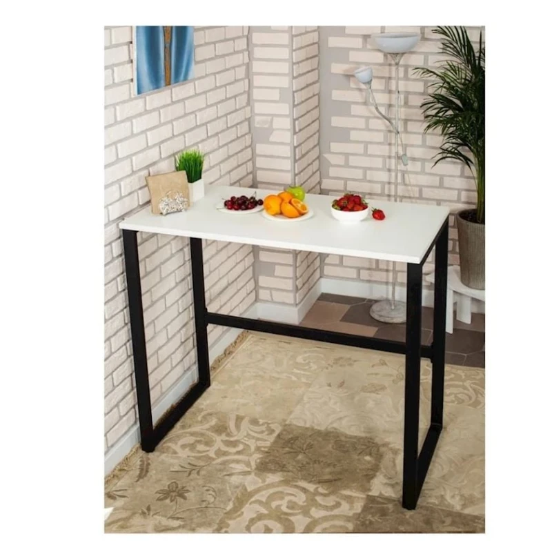 Барная стойка 3563_LoftBarStolBWhite, 90x40x110 см, ЛДСП, белая Барная стойка 3563_LoftBarStolBWhite, 90x40x110 см, ЛДСП, белая