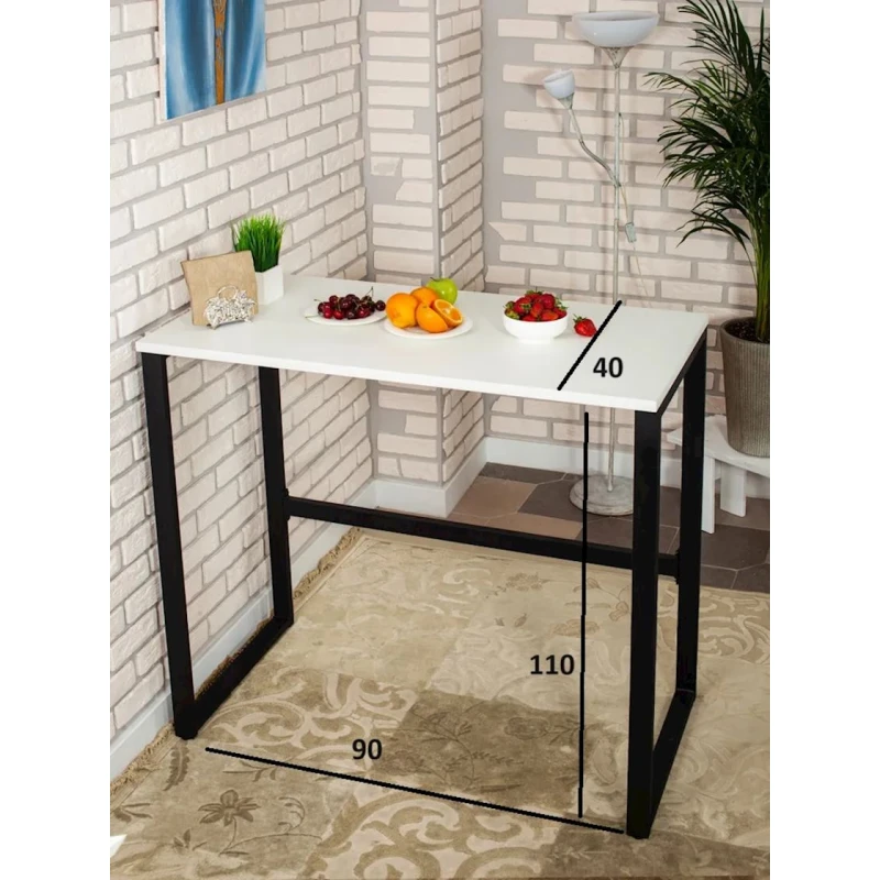 Барная стойка 3563_LoftBarStolBWhite, 90x40x110 см, ЛДСП, белая Барная стойка 3563_LoftBarStolBWhite, 90x40x110 см, ЛДСП, белая