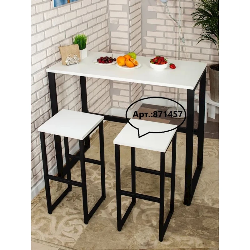 Барная стойка 3563_LoftBarStolBWhite, 90x40x110 см, ЛДСП, белая Барная стойка 3563_LoftBarStolBWhite, 90x40x110 см, ЛДСП, белая