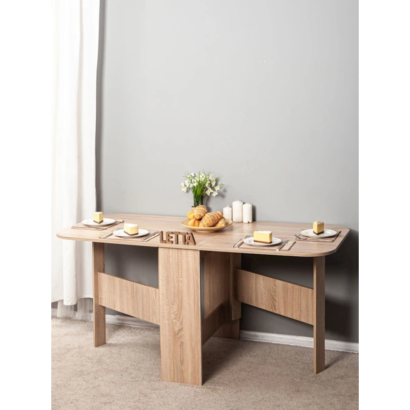 Обеденный стол, бежевый, ЛДСП, 160x75x75 см Обеденный стол, бежевый, ЛДСП, 160x75x75 см