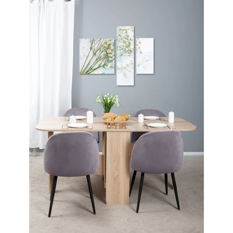 Обеденный стол, бежевый, ЛДСП, 160x75x75 см Обеденный стол, бежевый, ЛДСП, 160x75x75 см