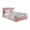 Полутороспальная кровать Art_ikili_yataq 32, ламинат, розовая, 200x160x120 см