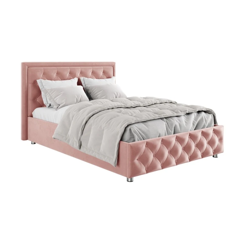 Полутороспальная кровать Art_ikili_yataq 32, ламинат, розовая, 200x160x120 см