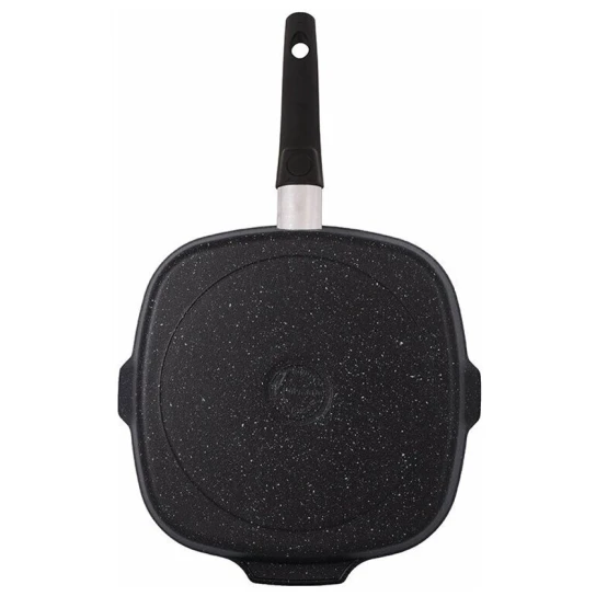 Сковородка-гриль Kukmara sqkmt282a, с крышкой, алюминий, черная, 28 см Сковородка-гриль Kukmara sqkmt282a, с крышкой, алюминий, черная, 28 см