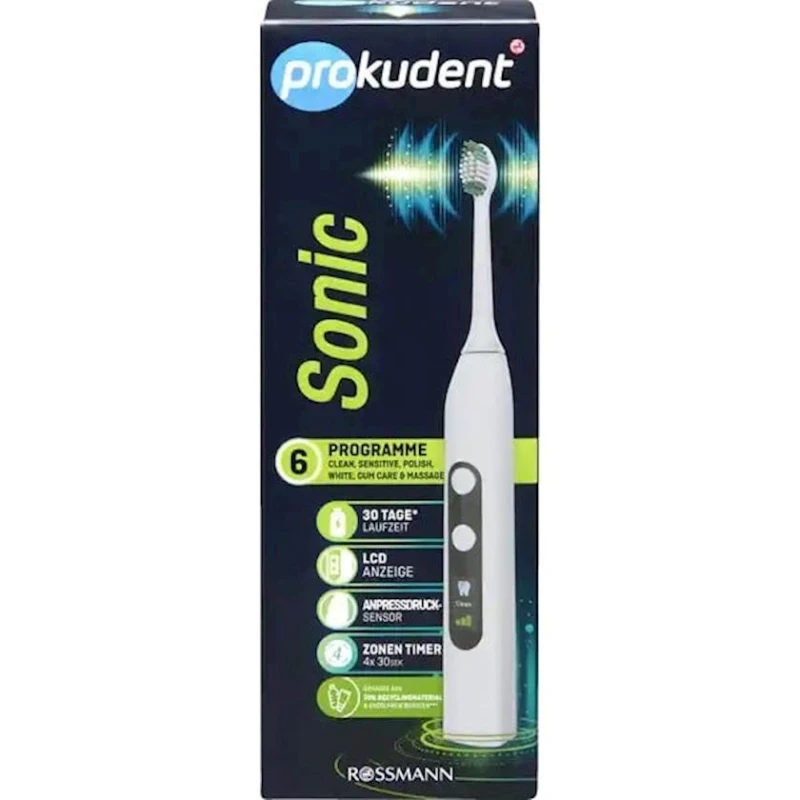 Elektrik diş fırçası Prokudent Sonic, LCD displey ilə, ağ/qara Elektrik diş fırçası Prokudent Sonic, LCD displey ilə, ağ/qara