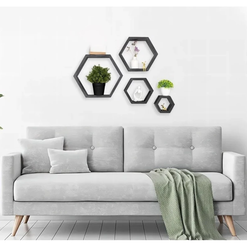 Набор настенных полок Art Mebel 207, ламинат, 4 шт, 35x40x16/28x32x16/21x24x16/14x16x16 см, серая Набор настенных полок Art Mebel 207, ламинат, 4 шт, 35x40x16/28x32x16/21x24x16/14x16x16 см, серая