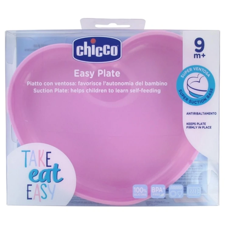 Миска Chicco с присоской, силикон, розовая